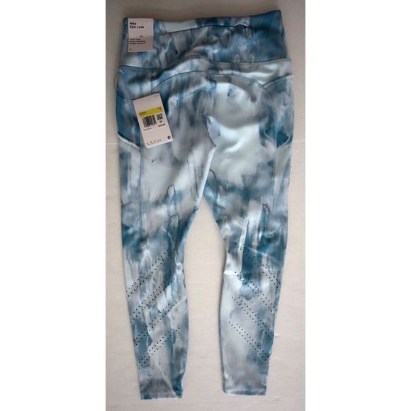 Nike DM7716 Women's Sz S Blue/Slate Epic Luxe Mid-Rise 7/8 Running Tights $110 - Picture 2 of 9